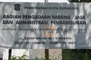 Bila Warga Jepang Mengoreksi Penulisan ꦄꦏ꧀ꦱꦫꦗꦮ Aksara Jawa di Surabaya. 